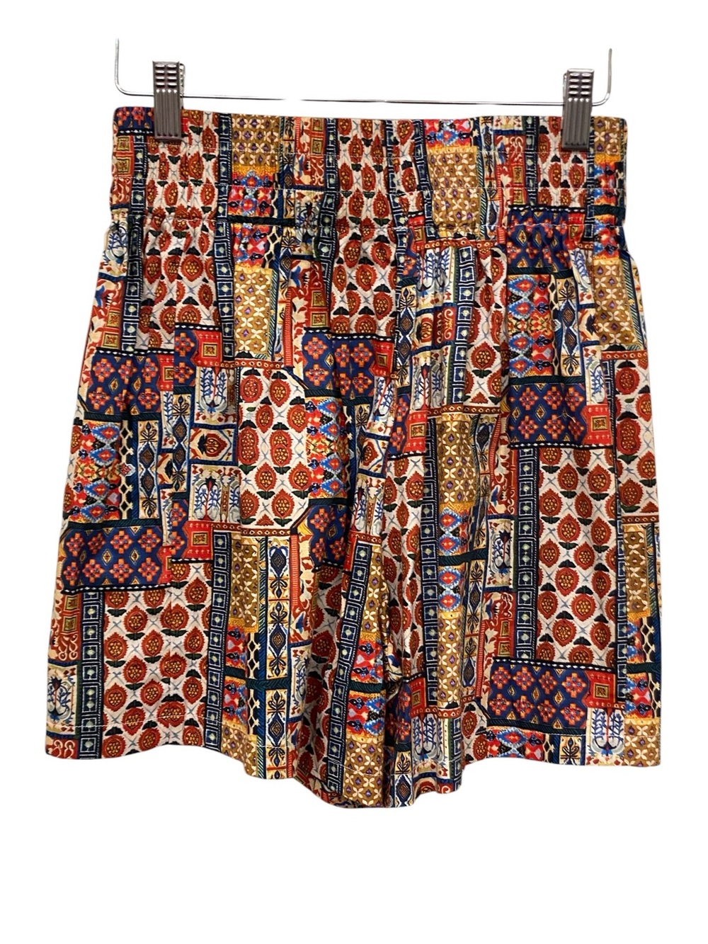 Vintage-Inspired Pinch Multi-Color Patchwork Print Women's Shorts